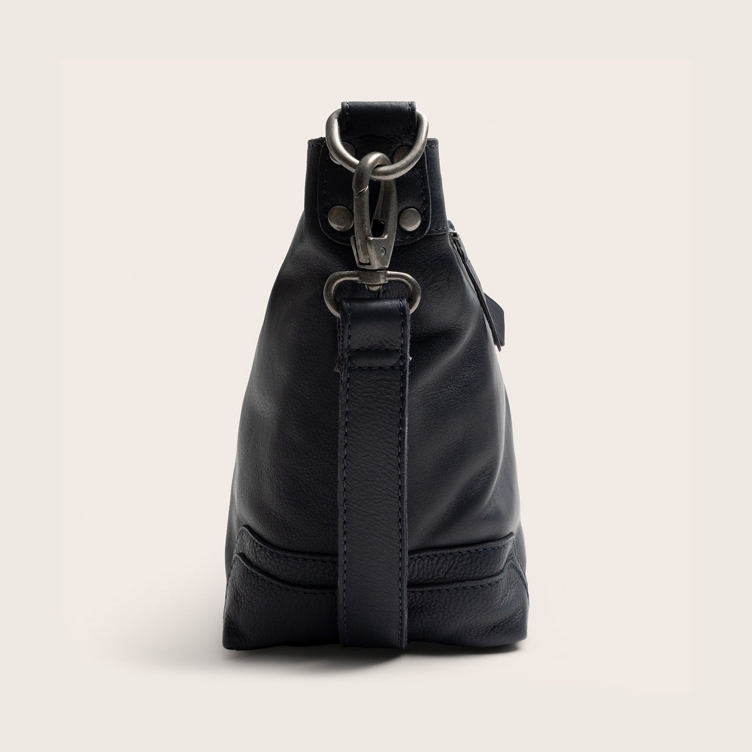 Sac Porté Épaule en Cuir Bleu Marine Zarita