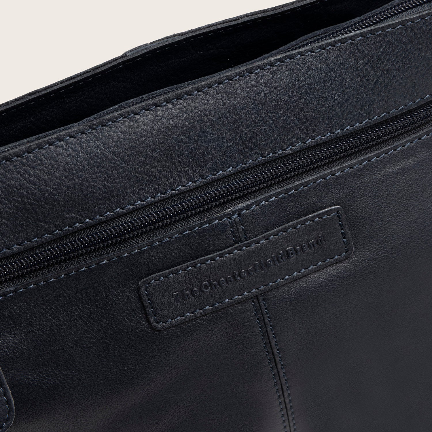Sac Porté Épaule en Cuir Bleu Marine Zarita
