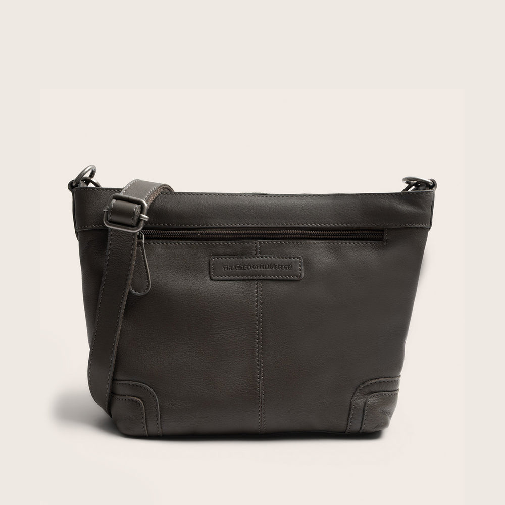 Leather Shoulder Bag Clay Grey Zarita