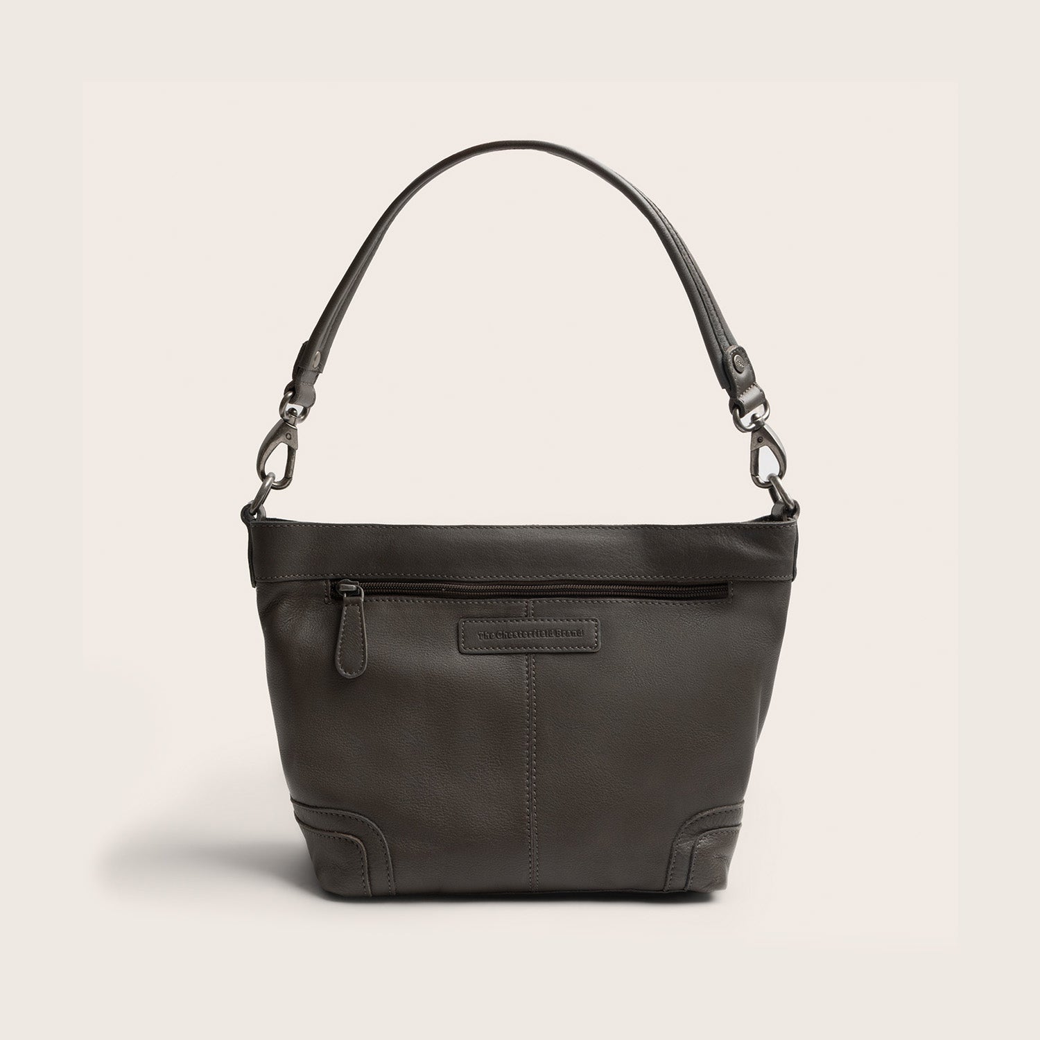 Leather Shoulder Bag Clay Grey Zarita