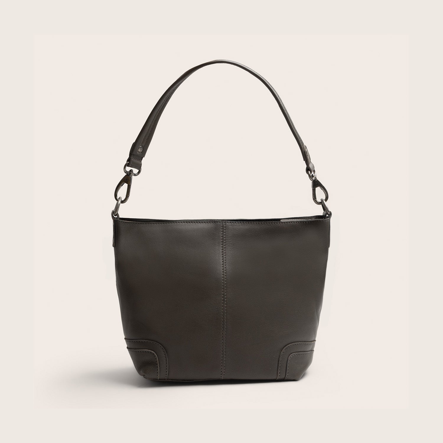 Leather Shoulder Bag Clay Grey Zarita