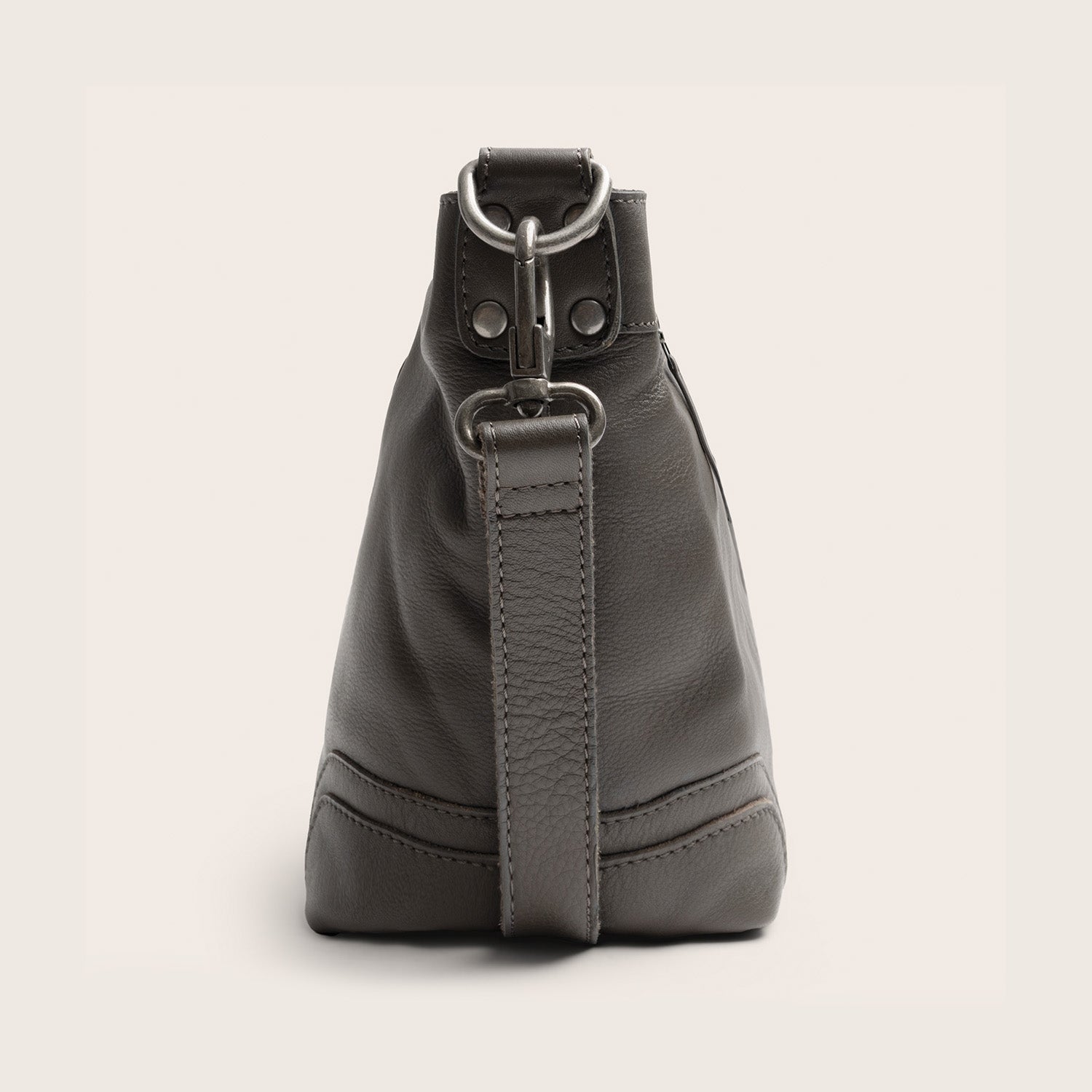 Leather Shoulder Bag Clay Grey Zarita