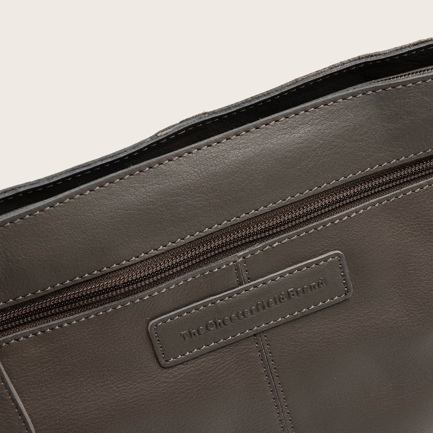 Leather Shoulder Bag Clay Grey Zarita