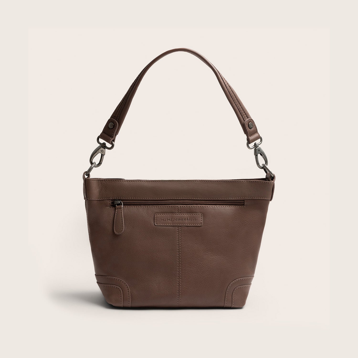 Leder Schultertasche Dunkles Taupe Zarita