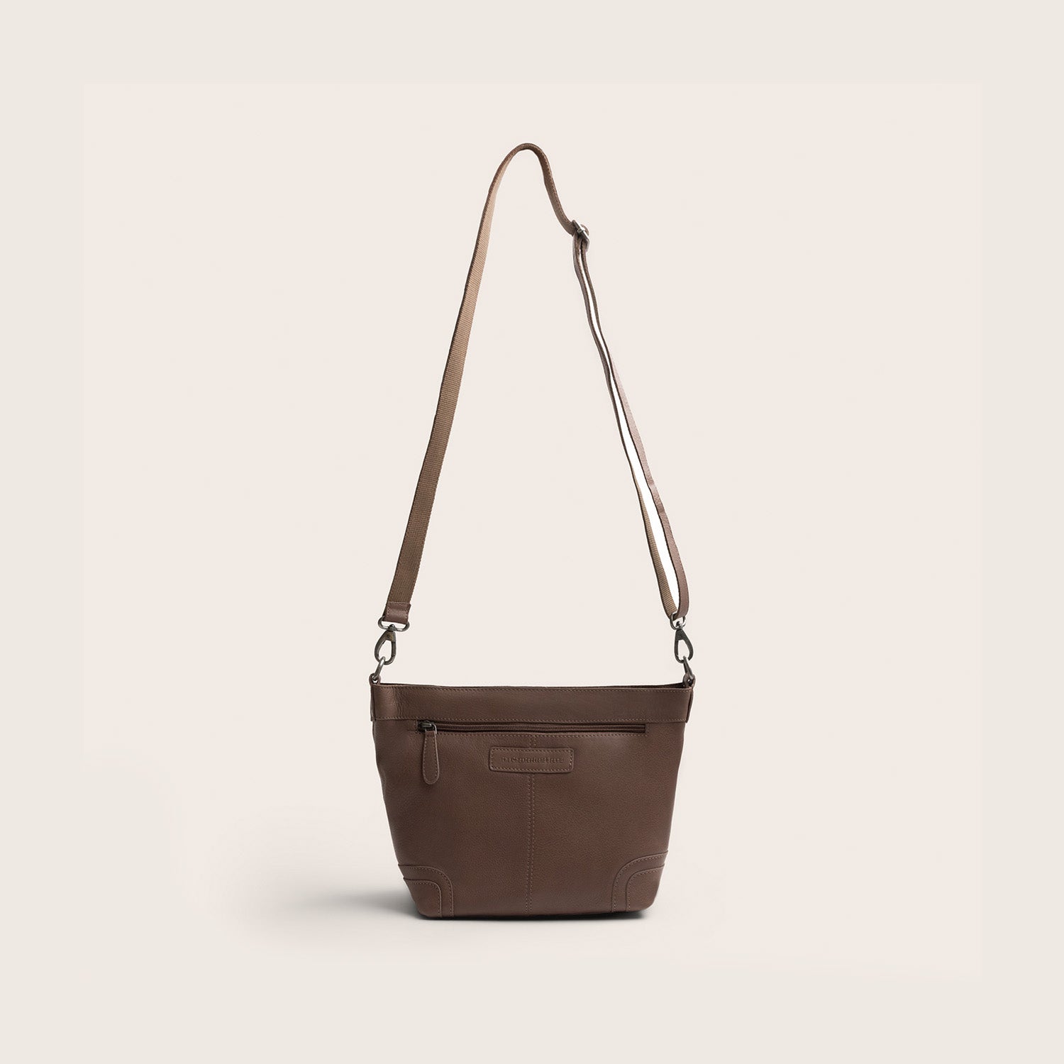 Leder Schultertasche Dunkles Taupe Zarita