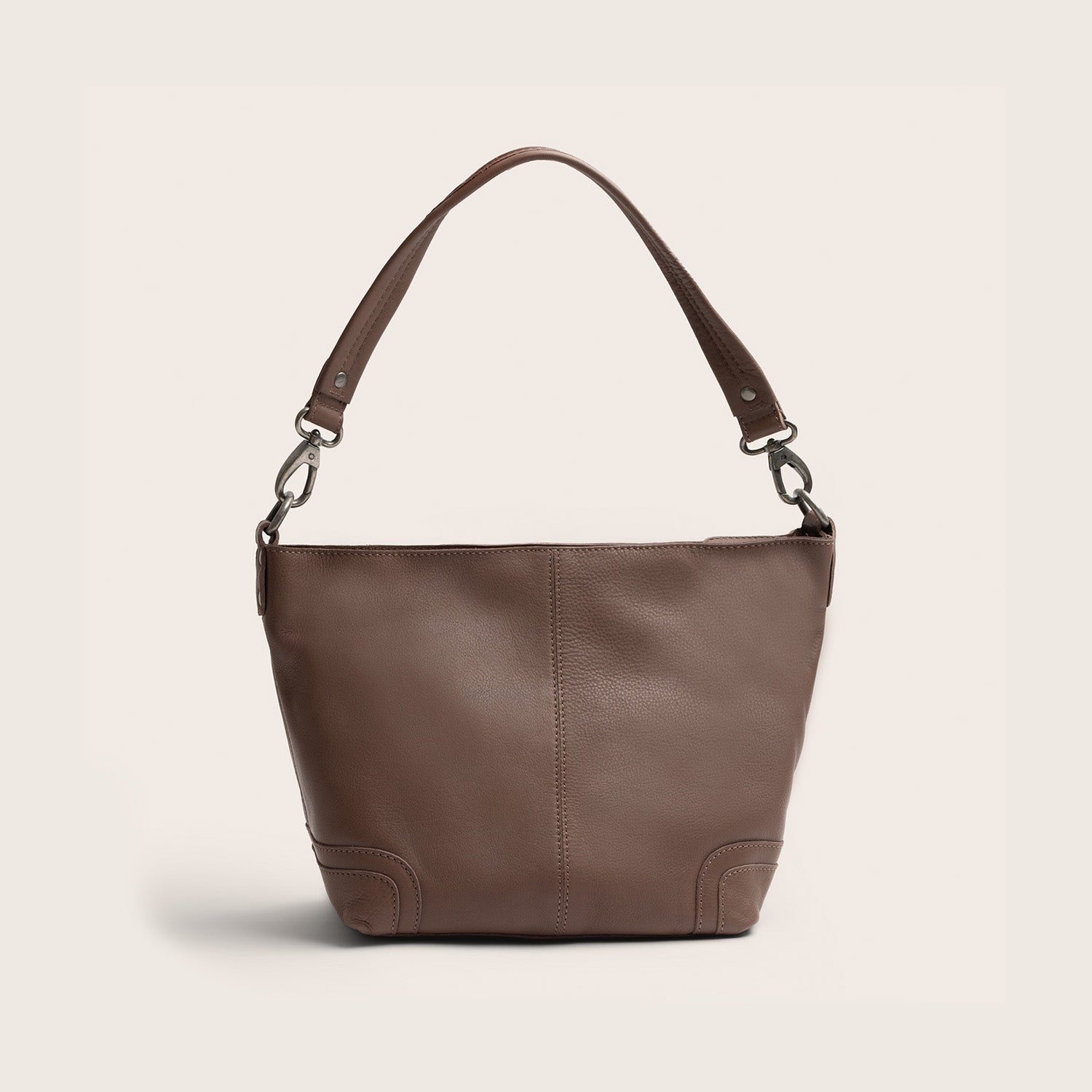 Leder Schultertasche Dunkles Taupe Zarita