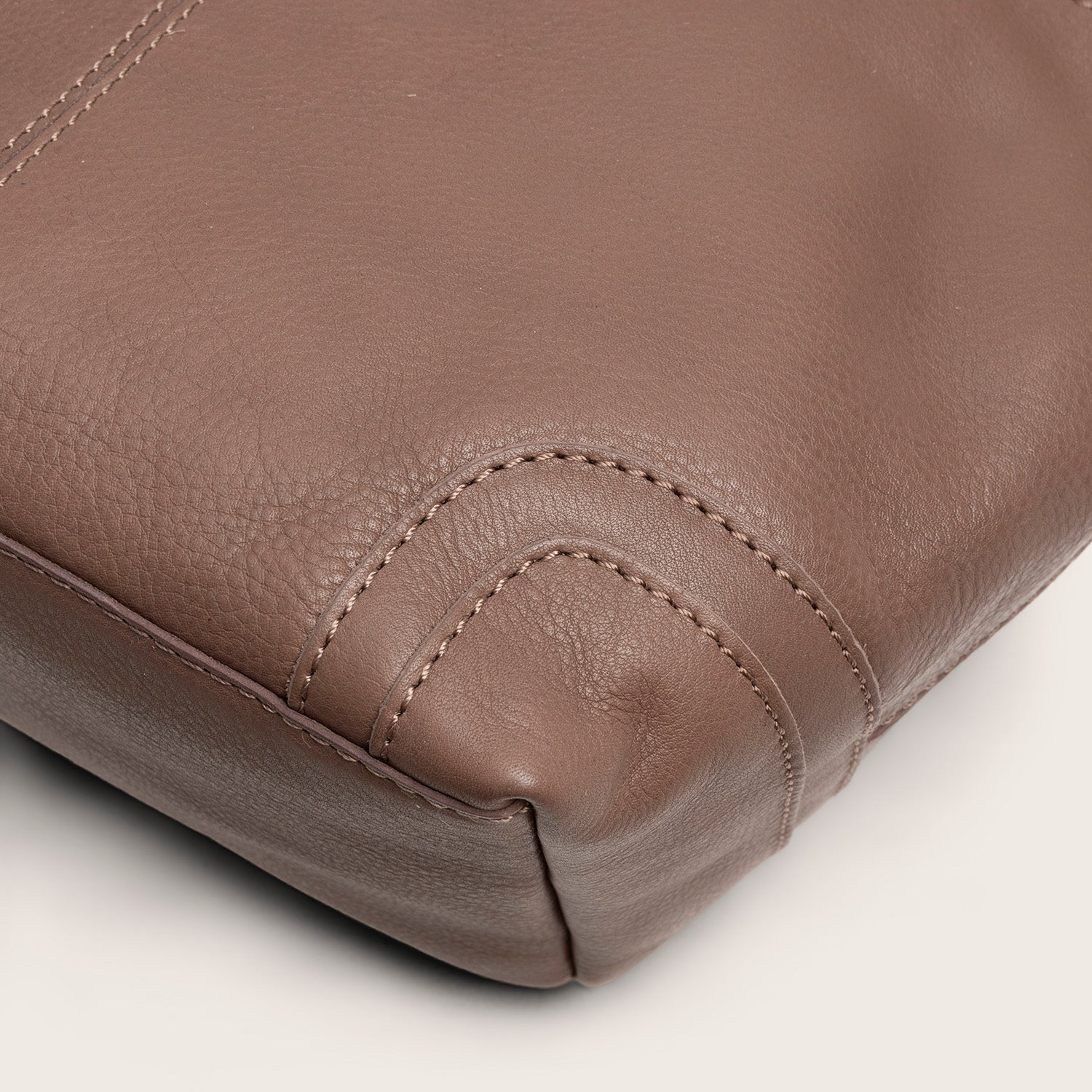 Leder Schultertasche Dunkles Taupe Zarita