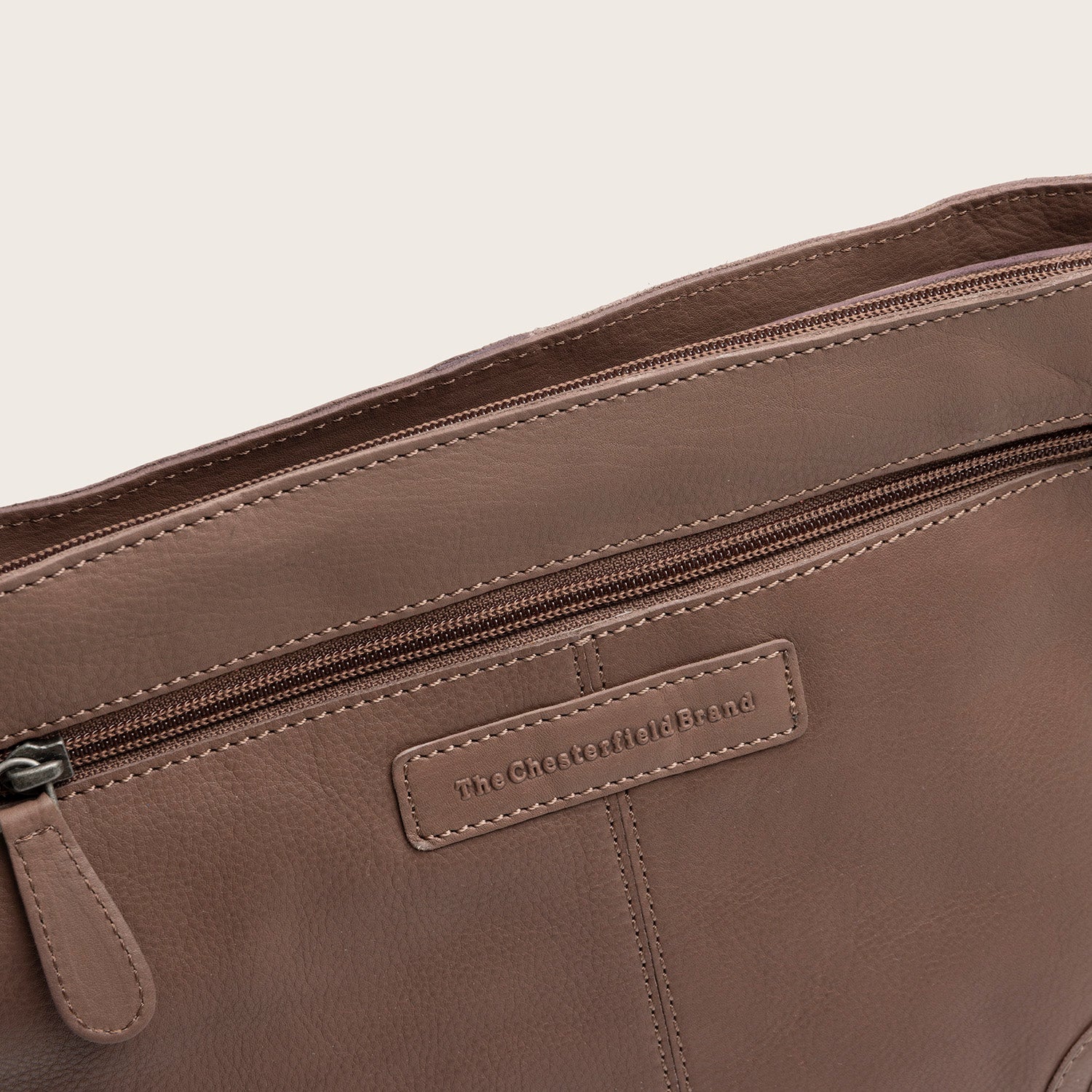 Leder Schultertasche Dunkles Taupe Zarita