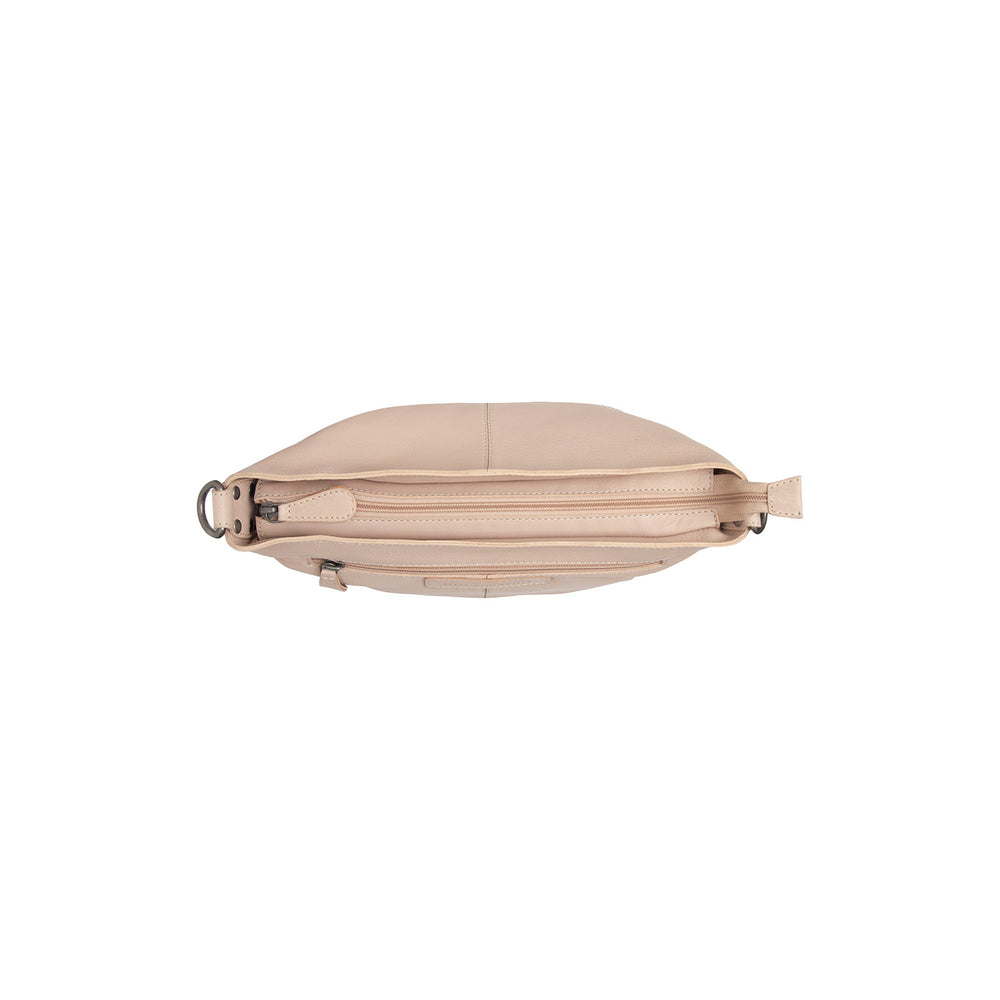 Leather Shoulder Bag Beige Zarita