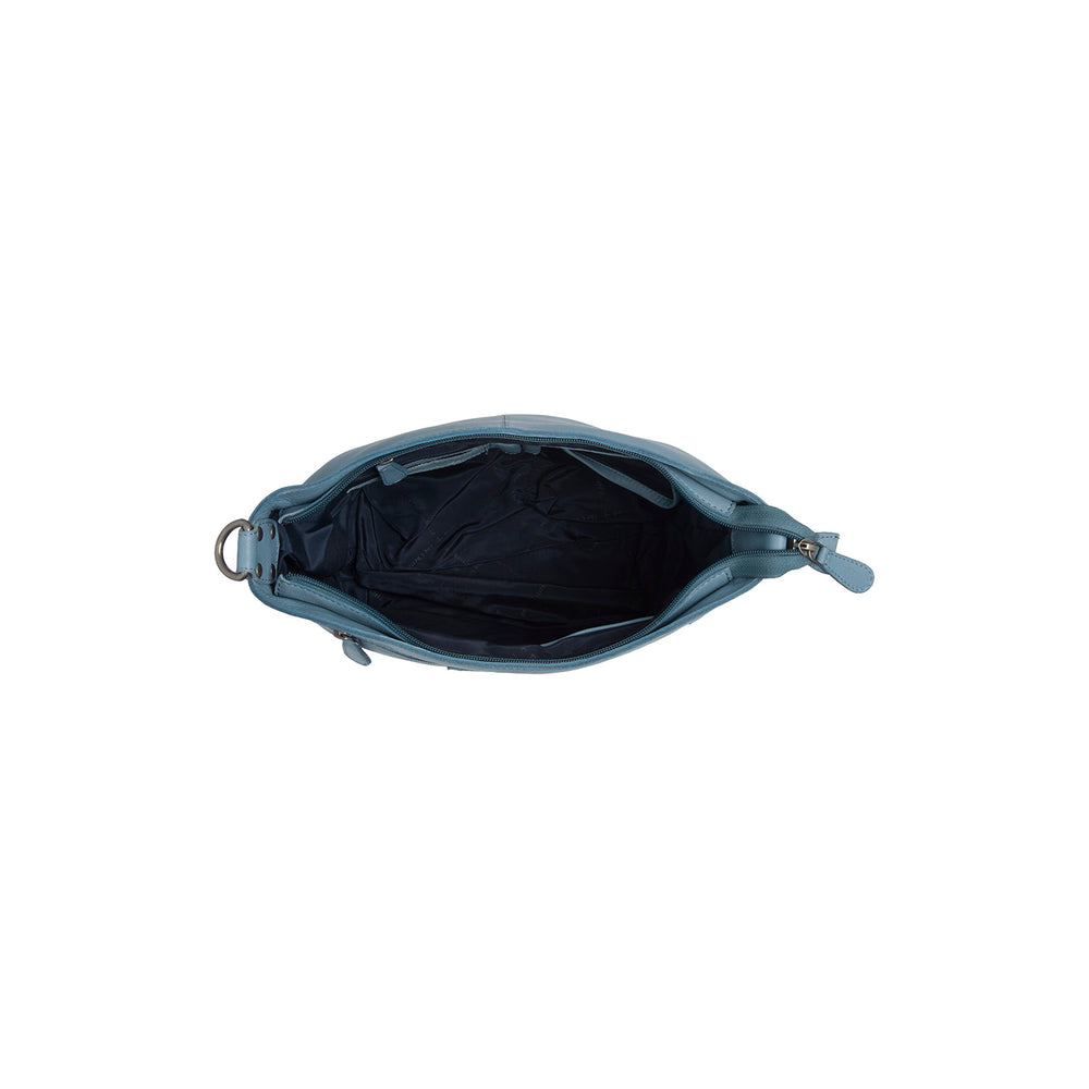 Leather Shoulder Bag Sky Blue Zarita
