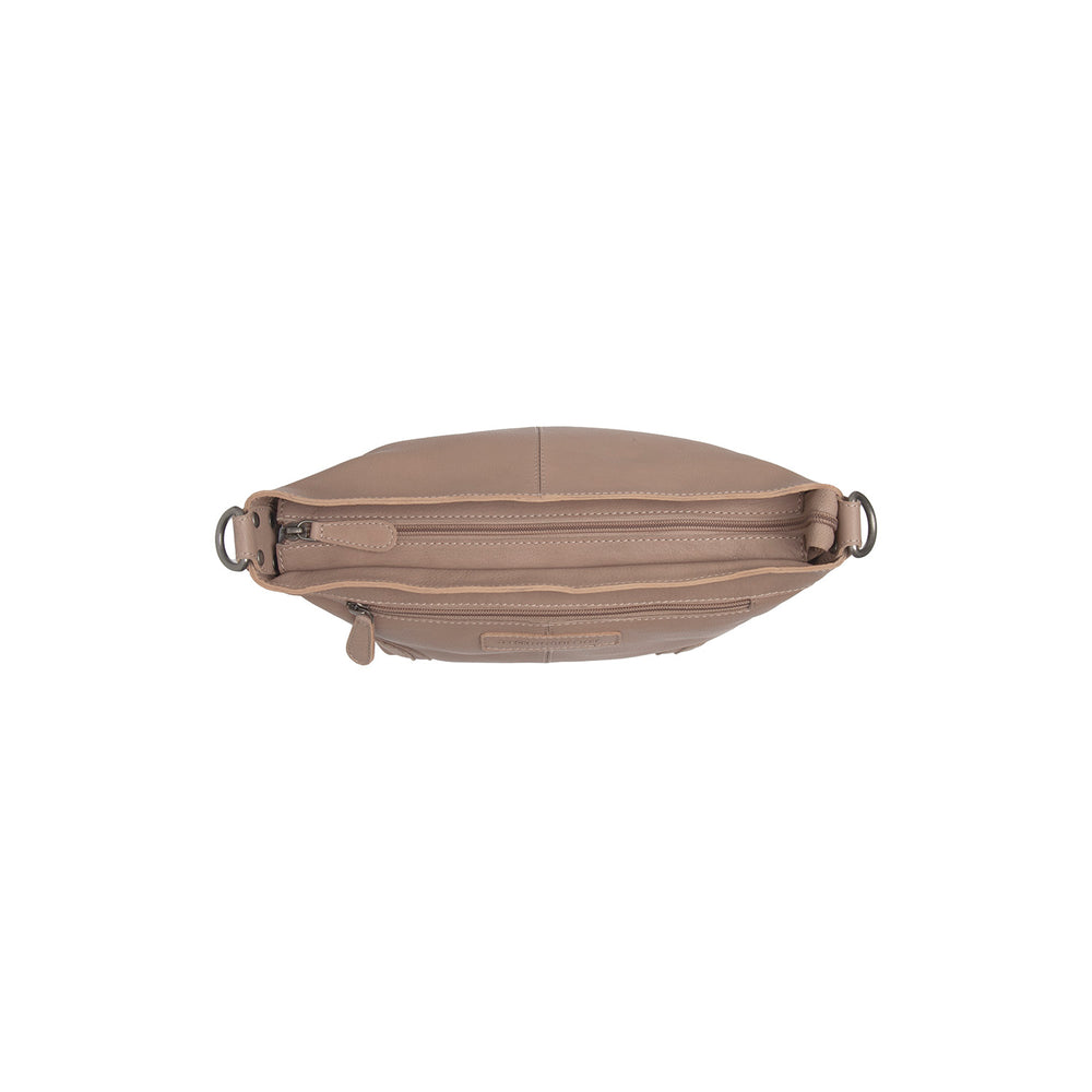 Leather Shoulder Bag Taupe Zarita