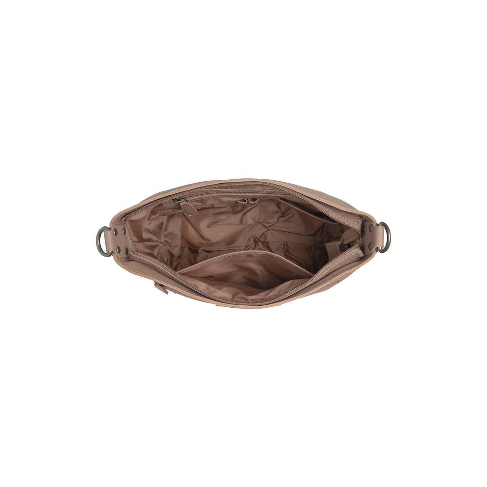 Leather Shoulder Bag Taupe Zarita
