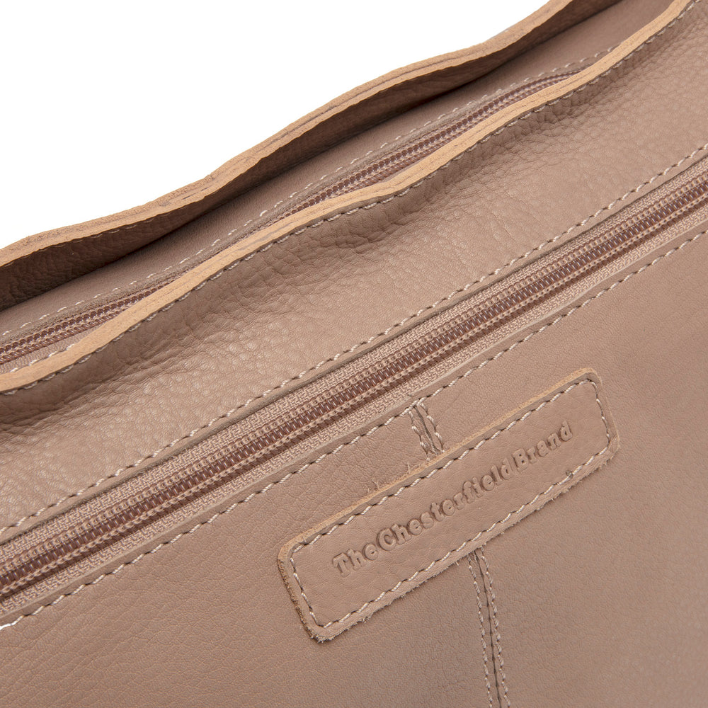 Leather Shoulder Bag Taupe Zarita
