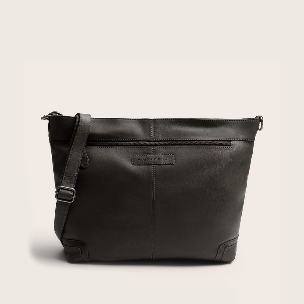 Leather Shoulder Bag Clay Grey Astero
