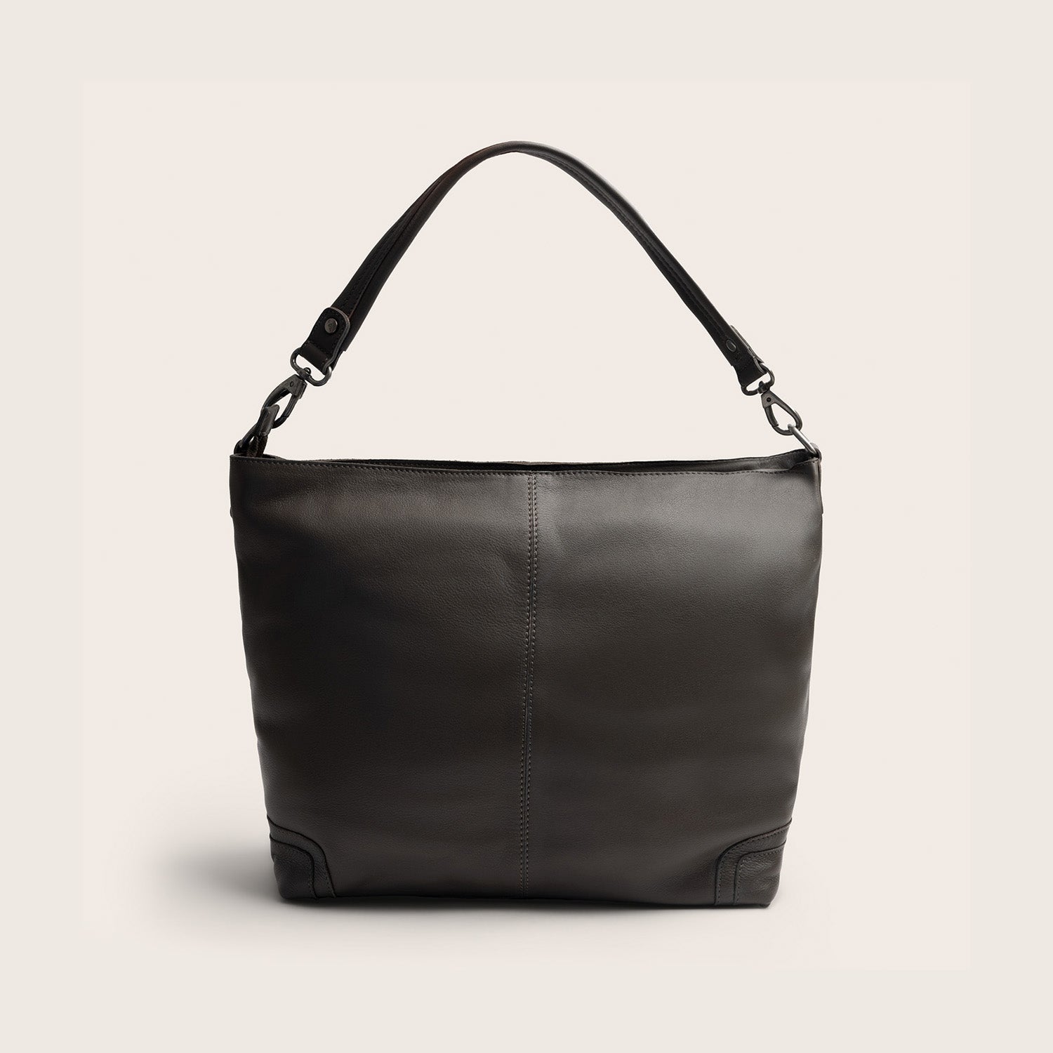 Leder Schultertasche Lehmgrau Astero