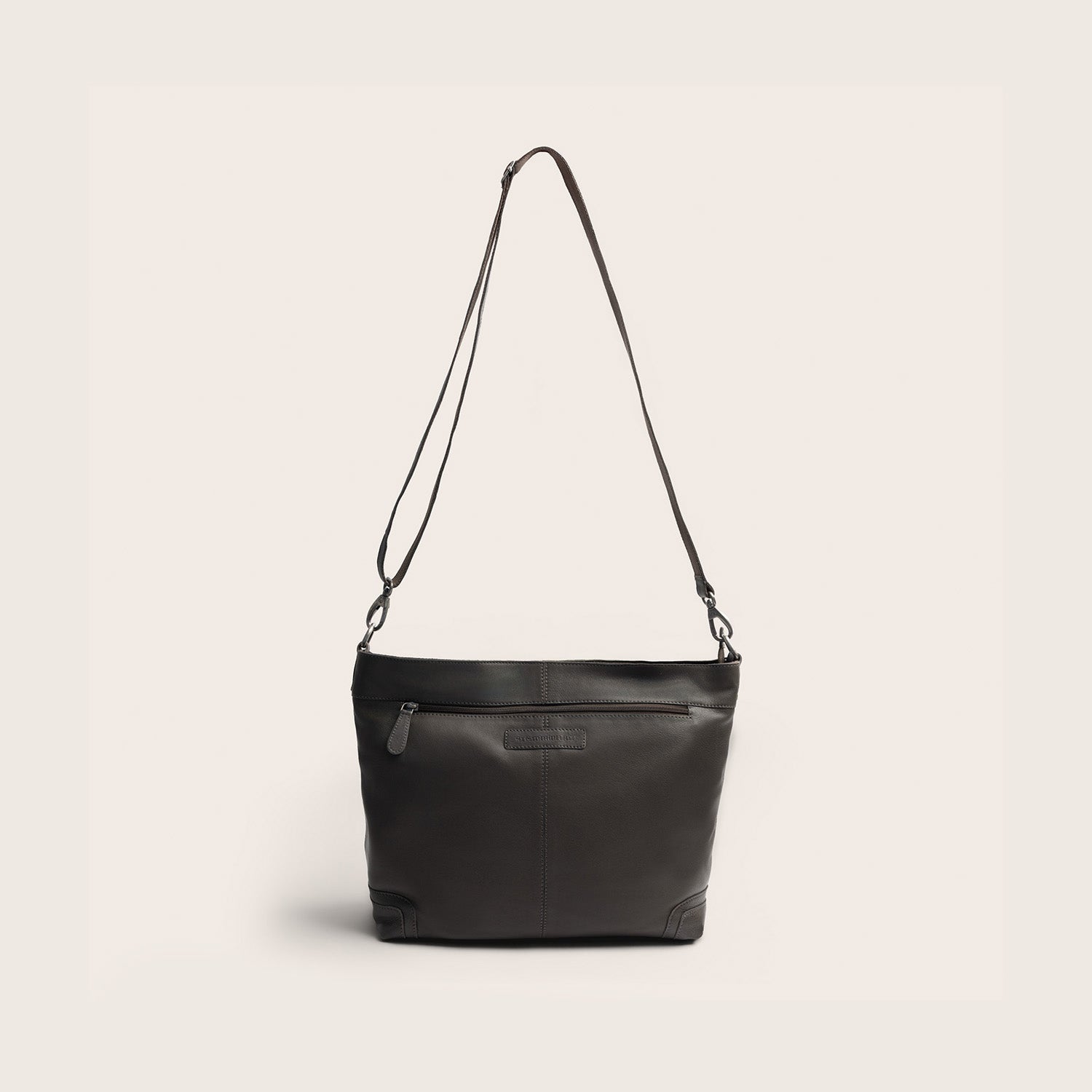 Leder Schultertasche Lehmgrau Astero