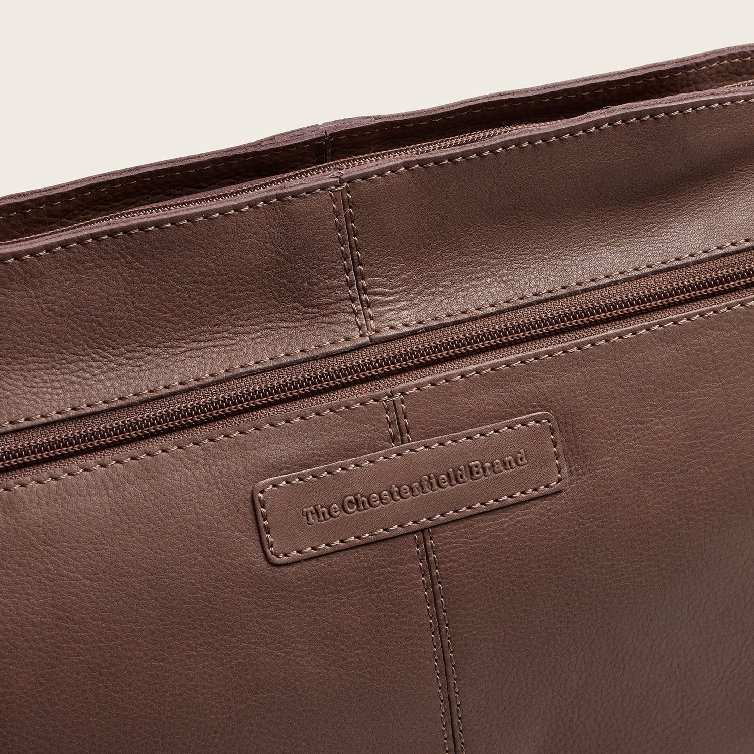 Leder Schultertasche Dunkles Taupe Astero