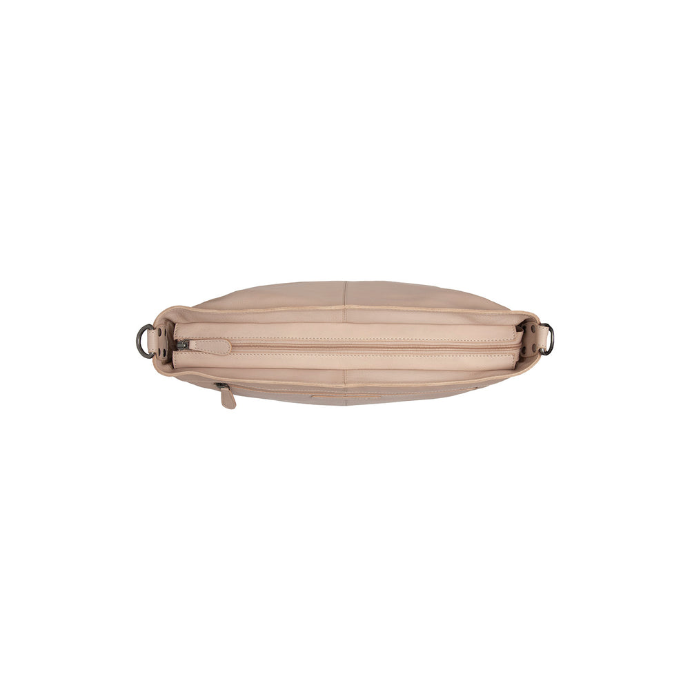 Leather Shoulder Bag Beige Astero