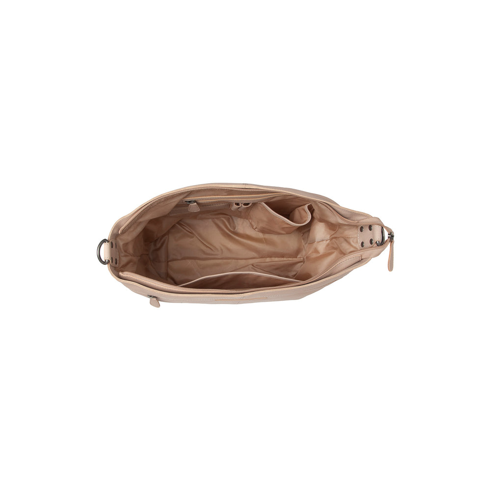 Leather Shoulder Bag Beige Astero