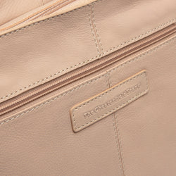 Leather Shoulder Bag Beige Astero