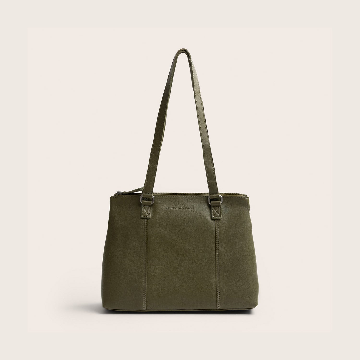Sac Porté Épaule en Cuir Vert Olive Marvos