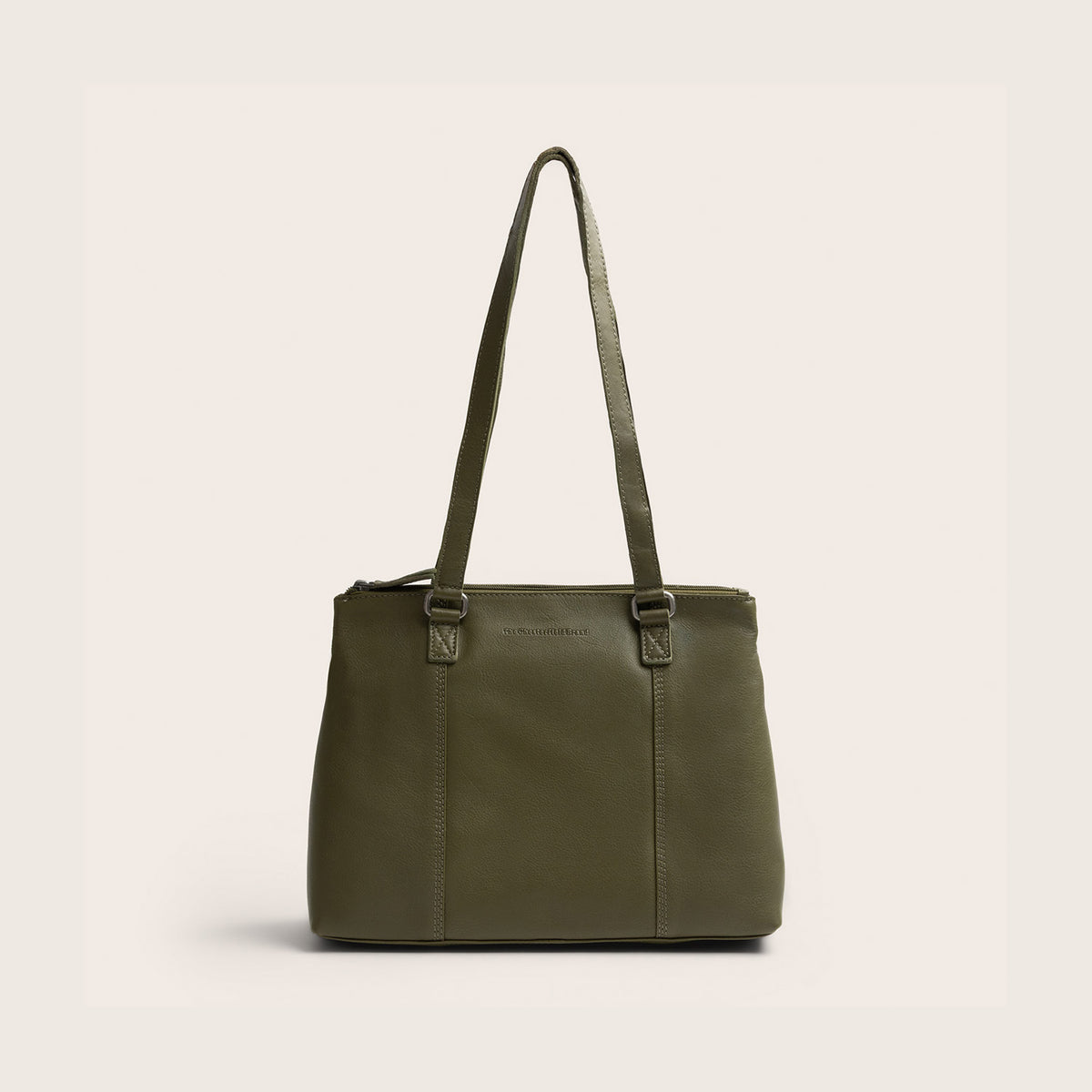 Sac Porté Épaule en Cuir Vert Olive Marvos