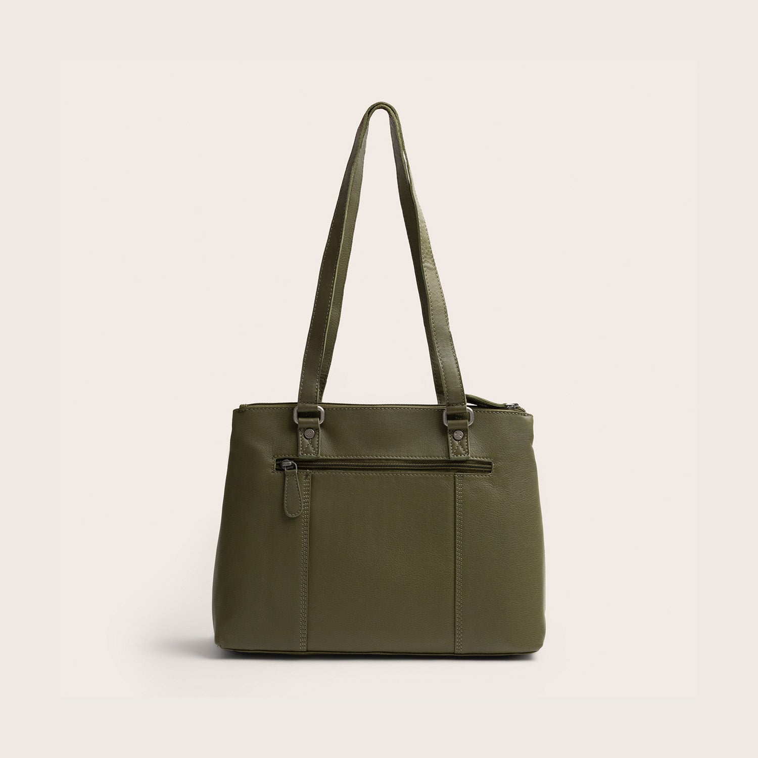 Sac Porté Épaule en Cuir Vert Olive Marvos