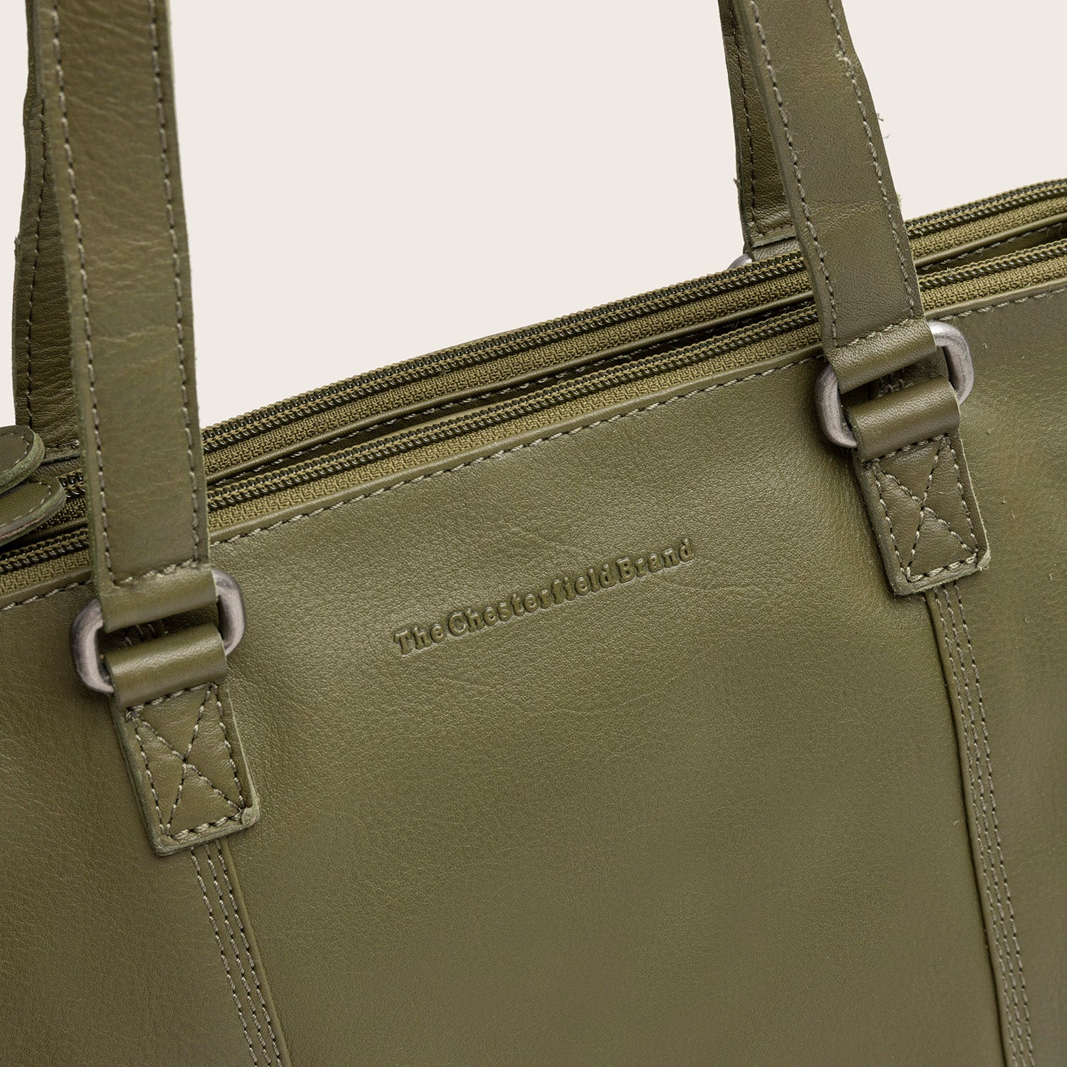 Sac Porté Épaule en Cuir Vert Olive Marvos