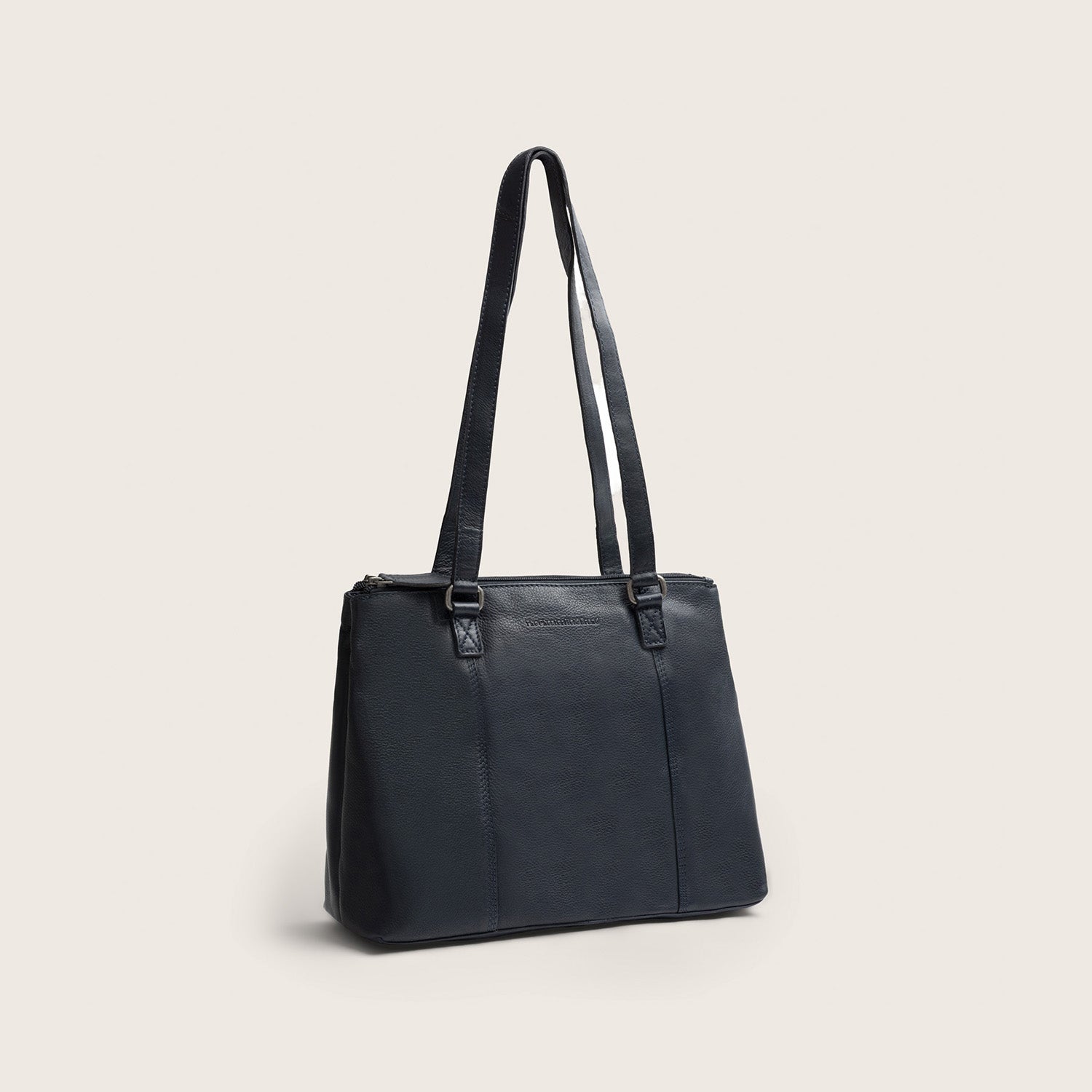 Sac Porté Épaule en Cuir Bleu Marine Marvos