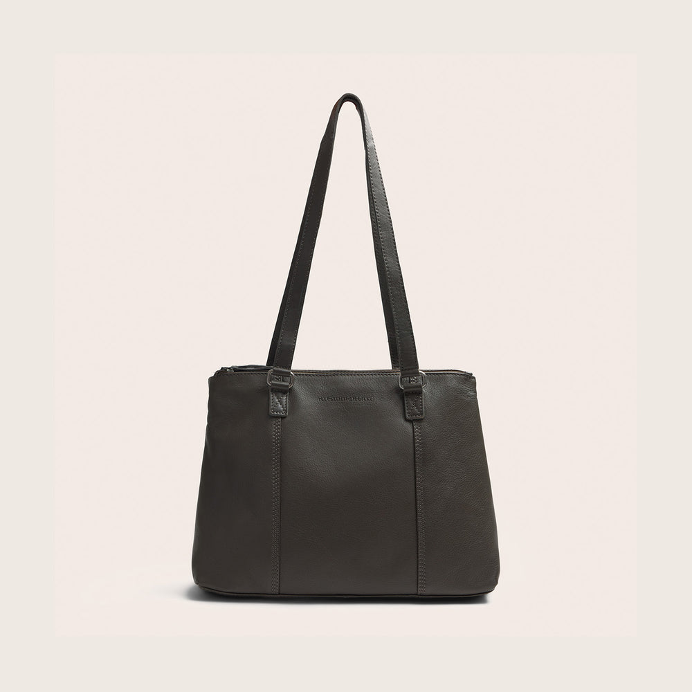 Leather Shoulder Bag Clay Grey Marvos