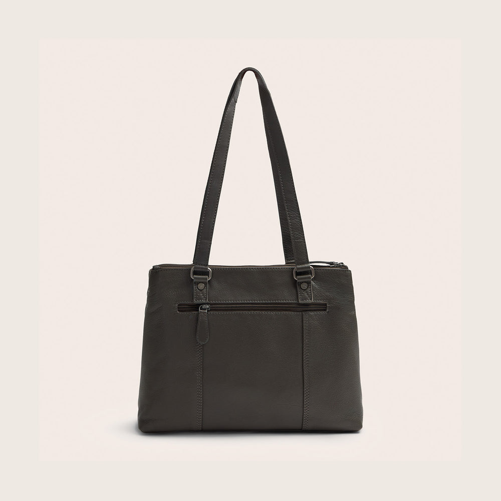 Leather Shoulder Bag Clay Grey Marvos