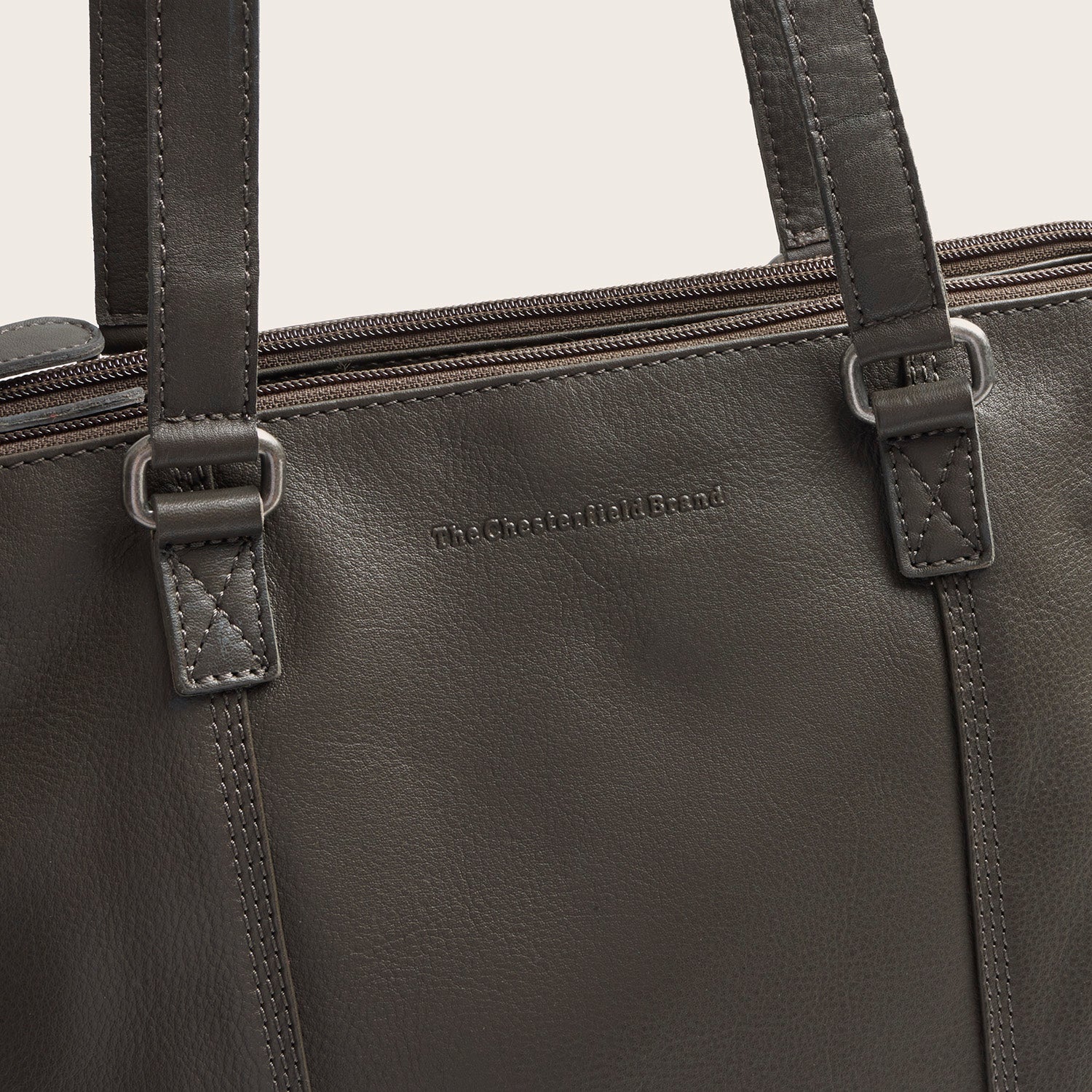 Leather Shoulder Bag Clay Grey Marvos