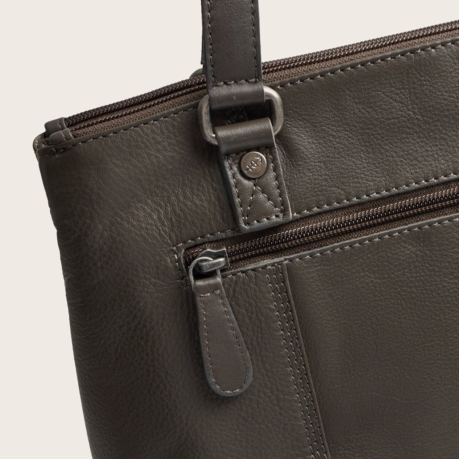 Leather Shoulder Bag Clay Grey Marvos