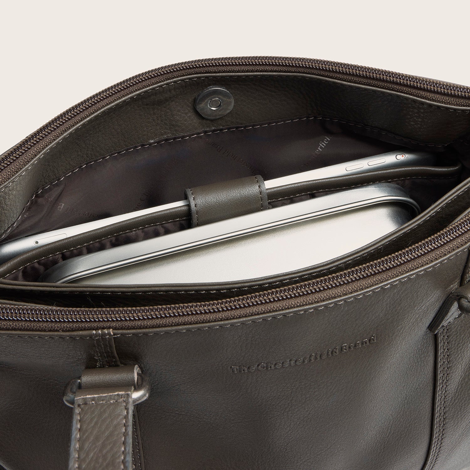 Leather Shoulder Bag Clay Grey Marvos