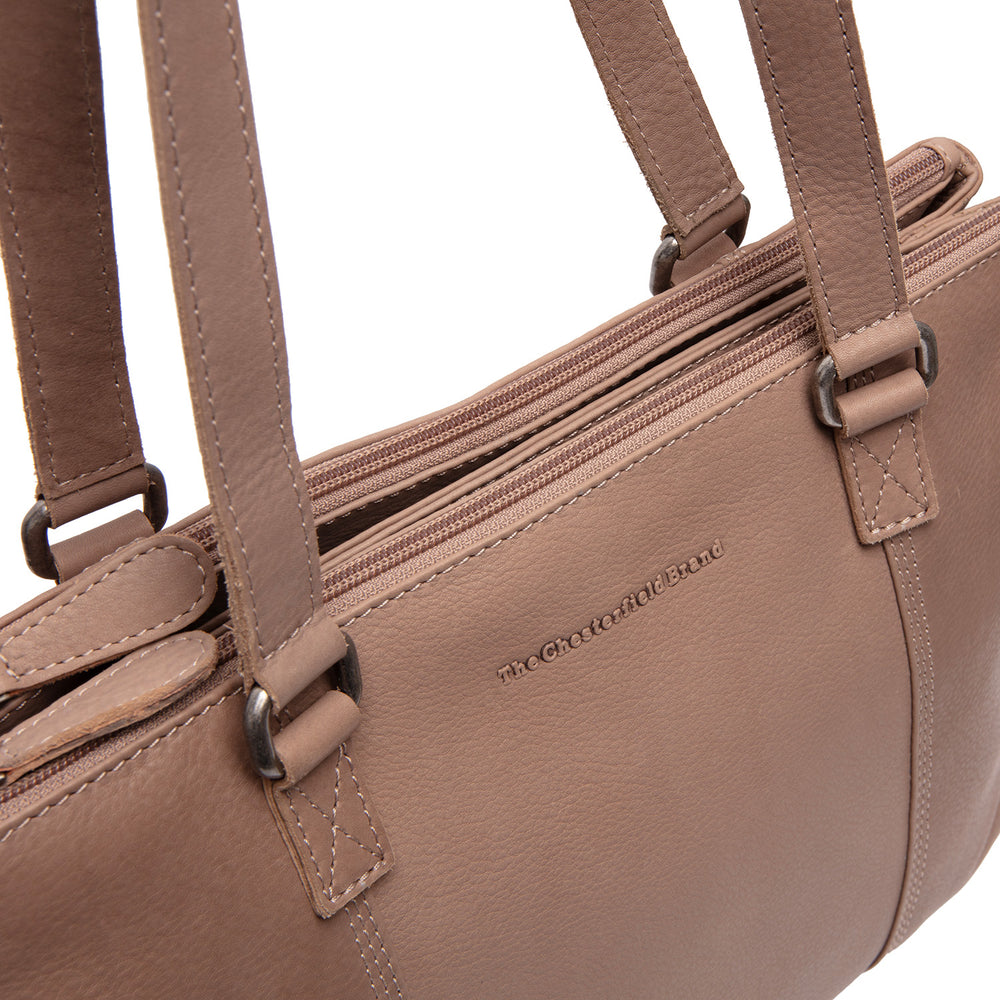 Leather Shoulder Bag Taupe Marvos