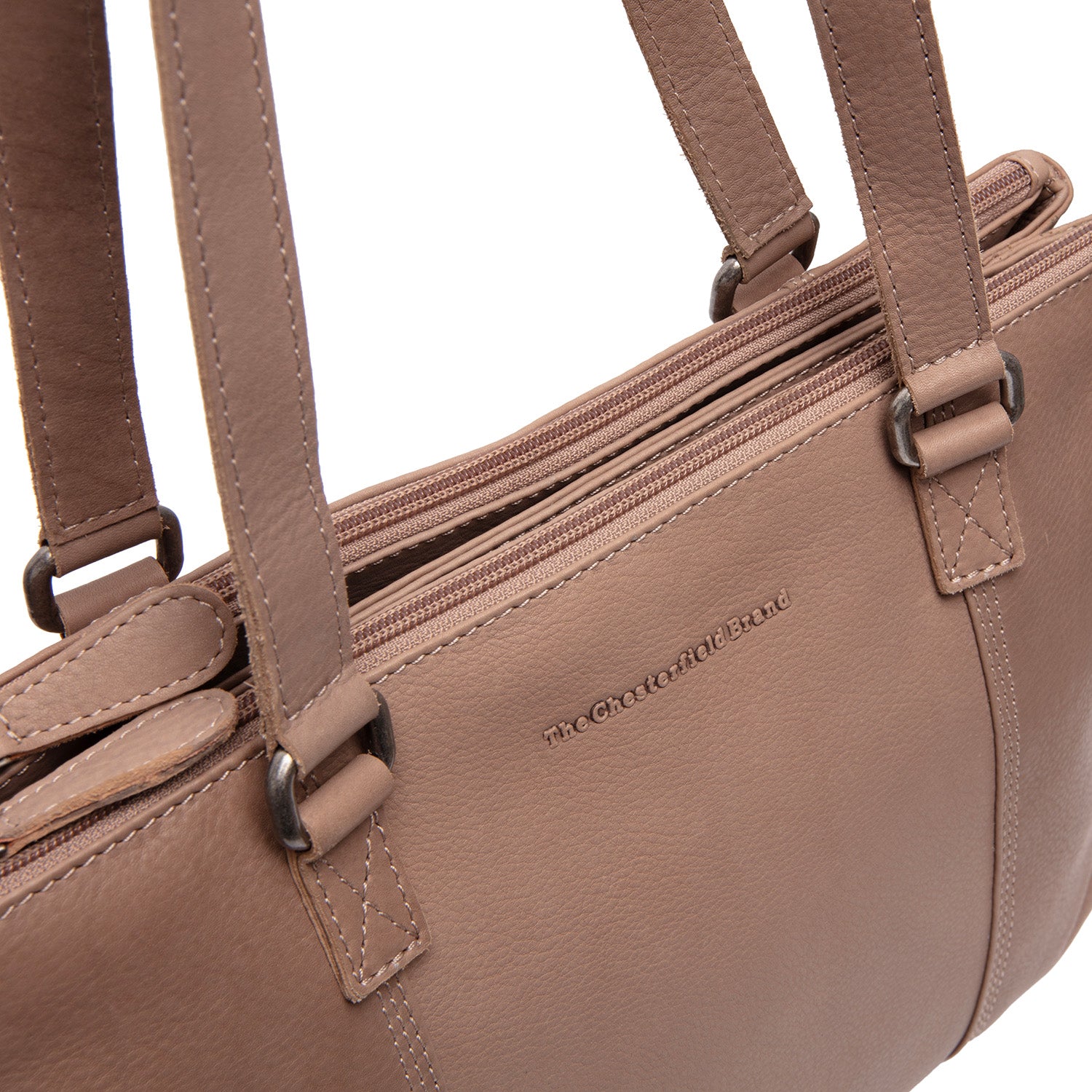 Leder Schultertasche Taupe Marvos