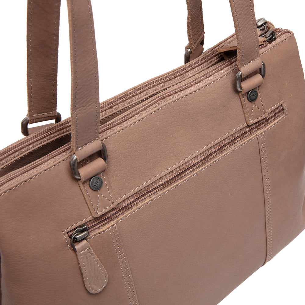Leather Shoulder Bag Taupe Marvos