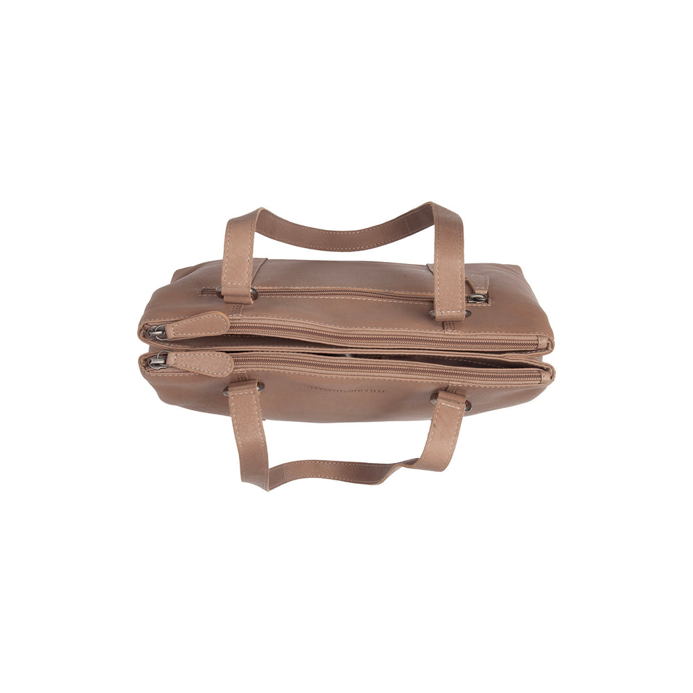 Leather Shoulder Bag Taupe Marvos