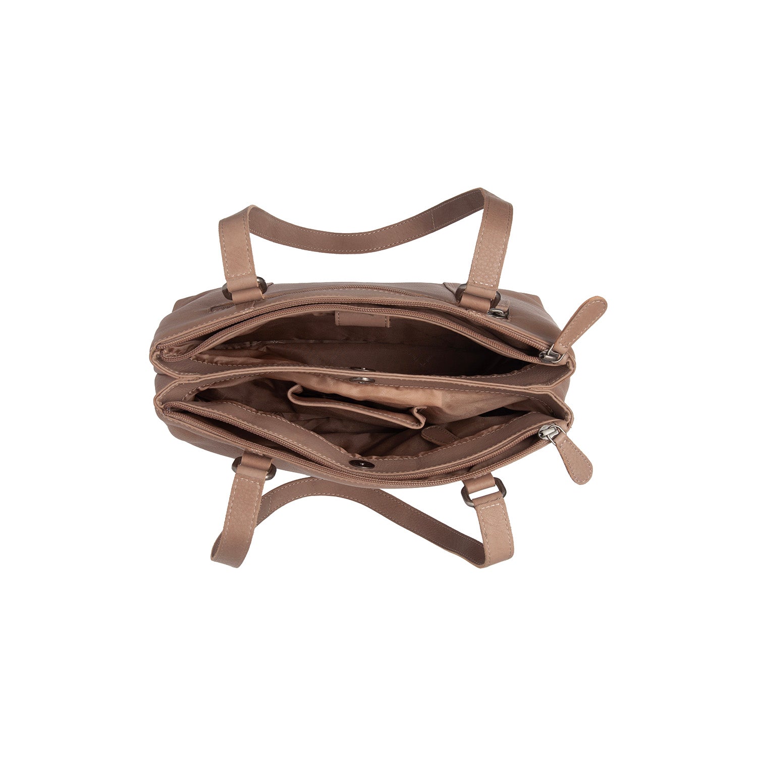 Leder Schultertasche Taupe Marvos
