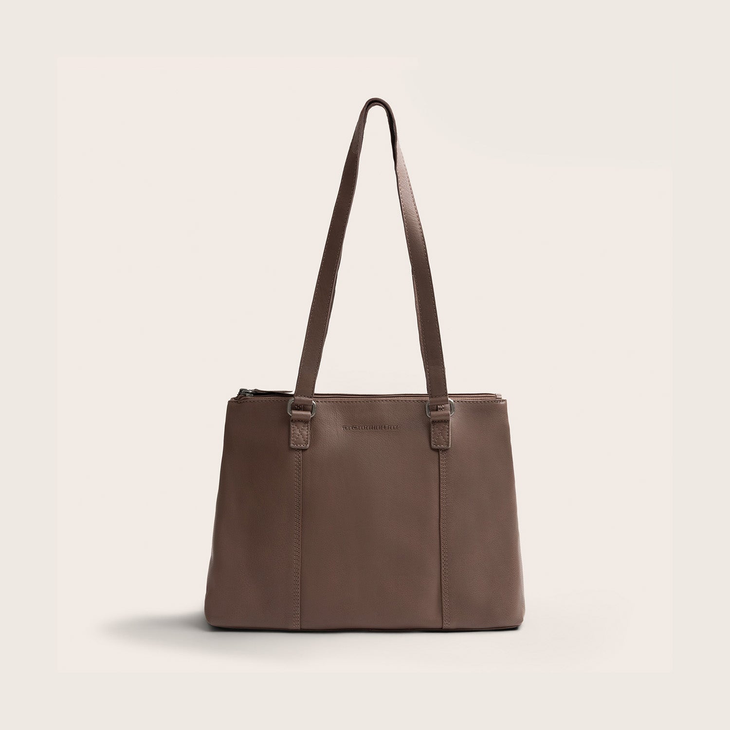 Leder Schultertasche Dunkles Taupe Marvos