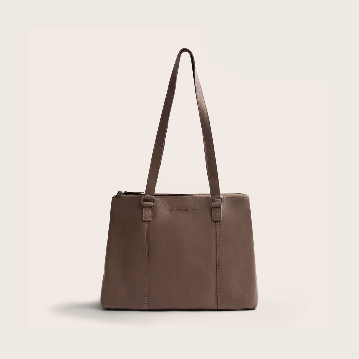 Leder Schultertasche Dunkles Taupe Marvos