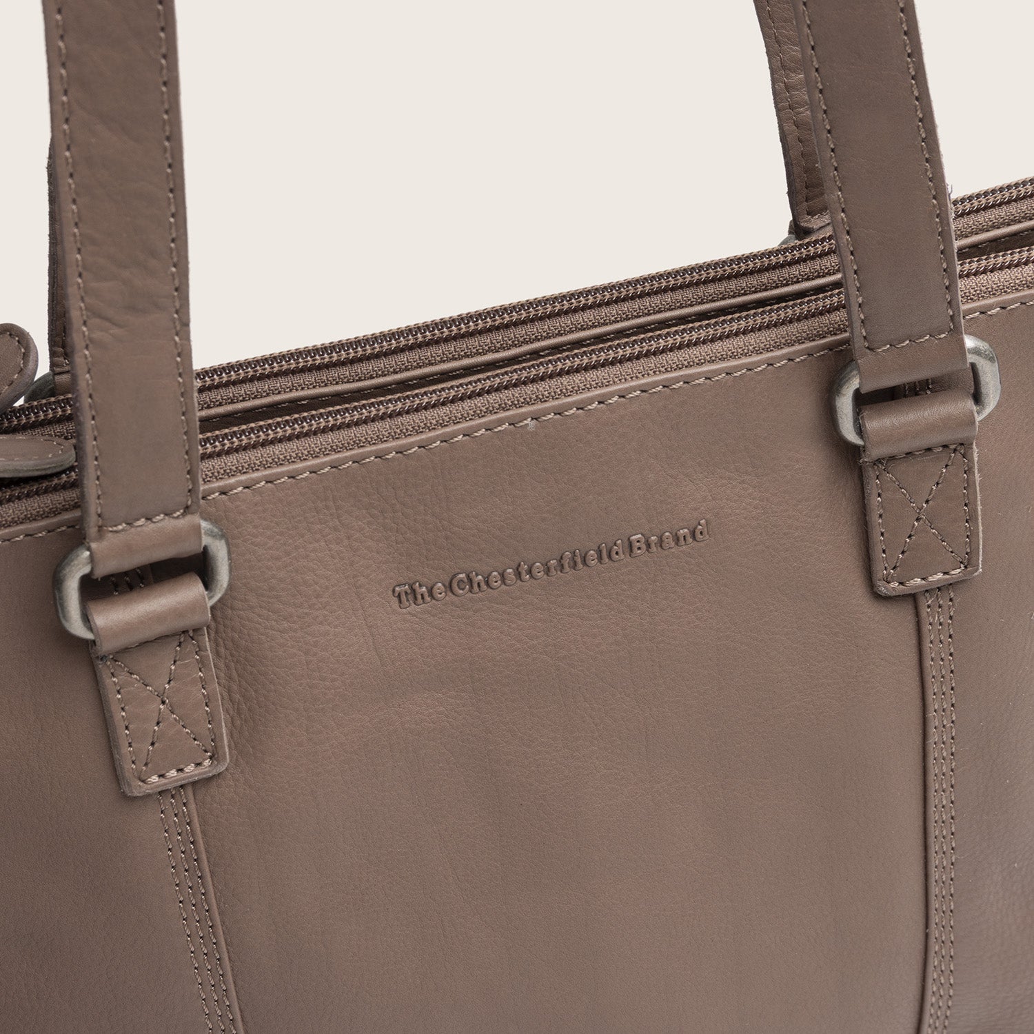 Leder Schultertasche Dunkles Taupe Marvos