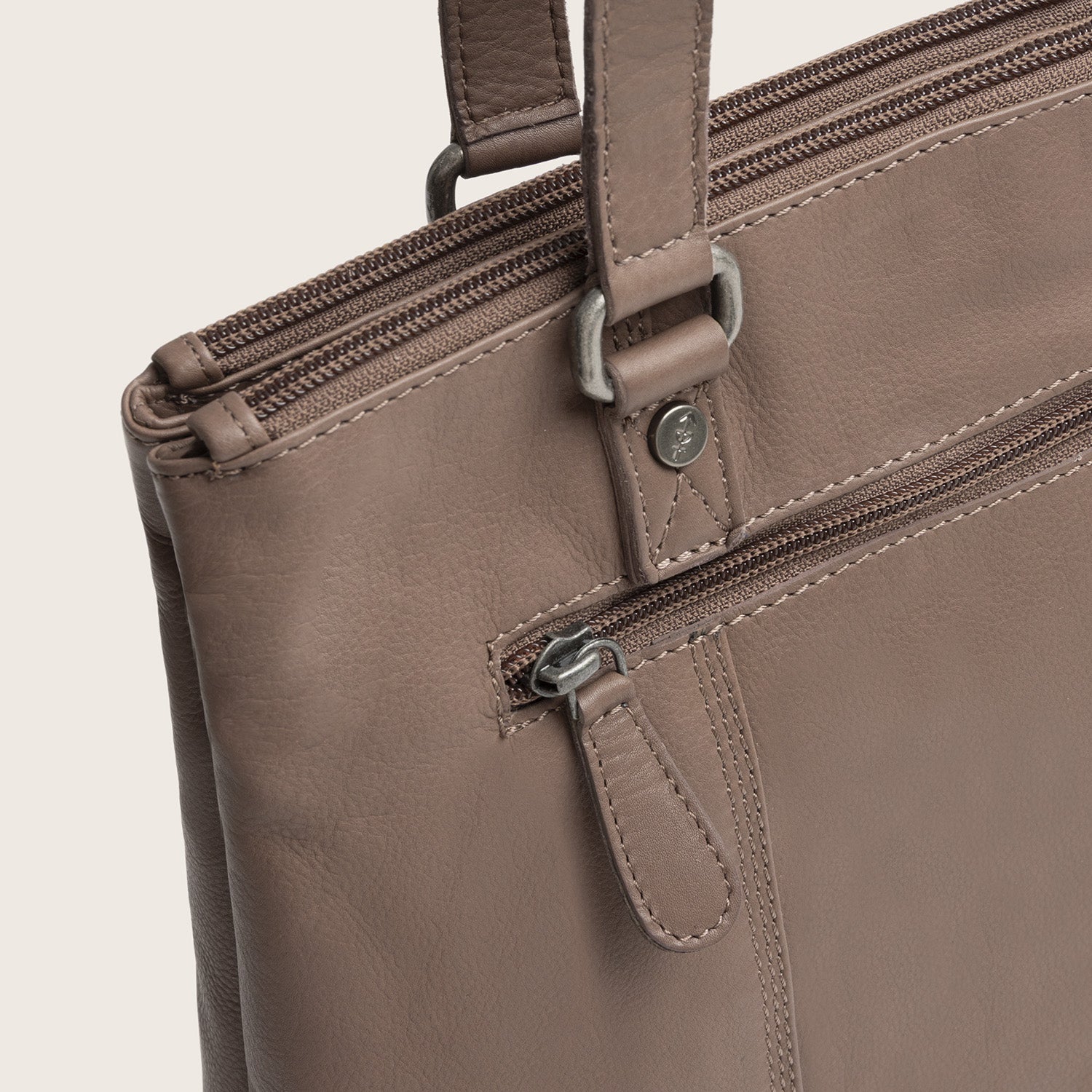 Leder Schultertasche Dunkles Taupe Marvos
