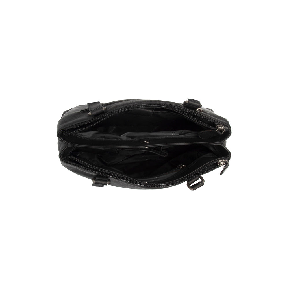 Leather Shoulder Bag Black Marvos