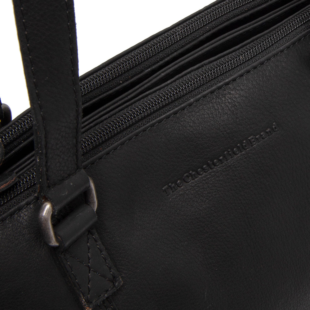 Leather Shoulder Bag Black Marvos