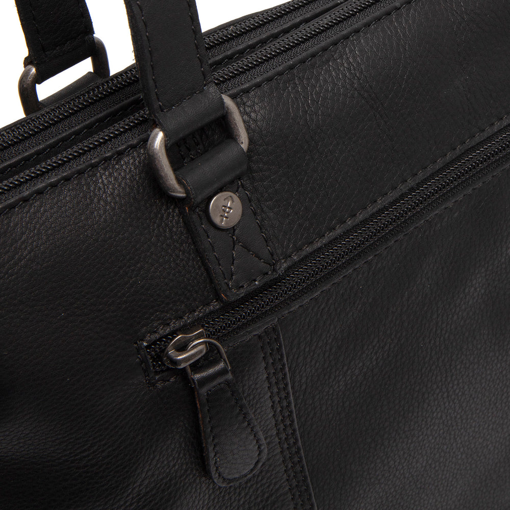 Leather Shoulder Bag Black Marvos
