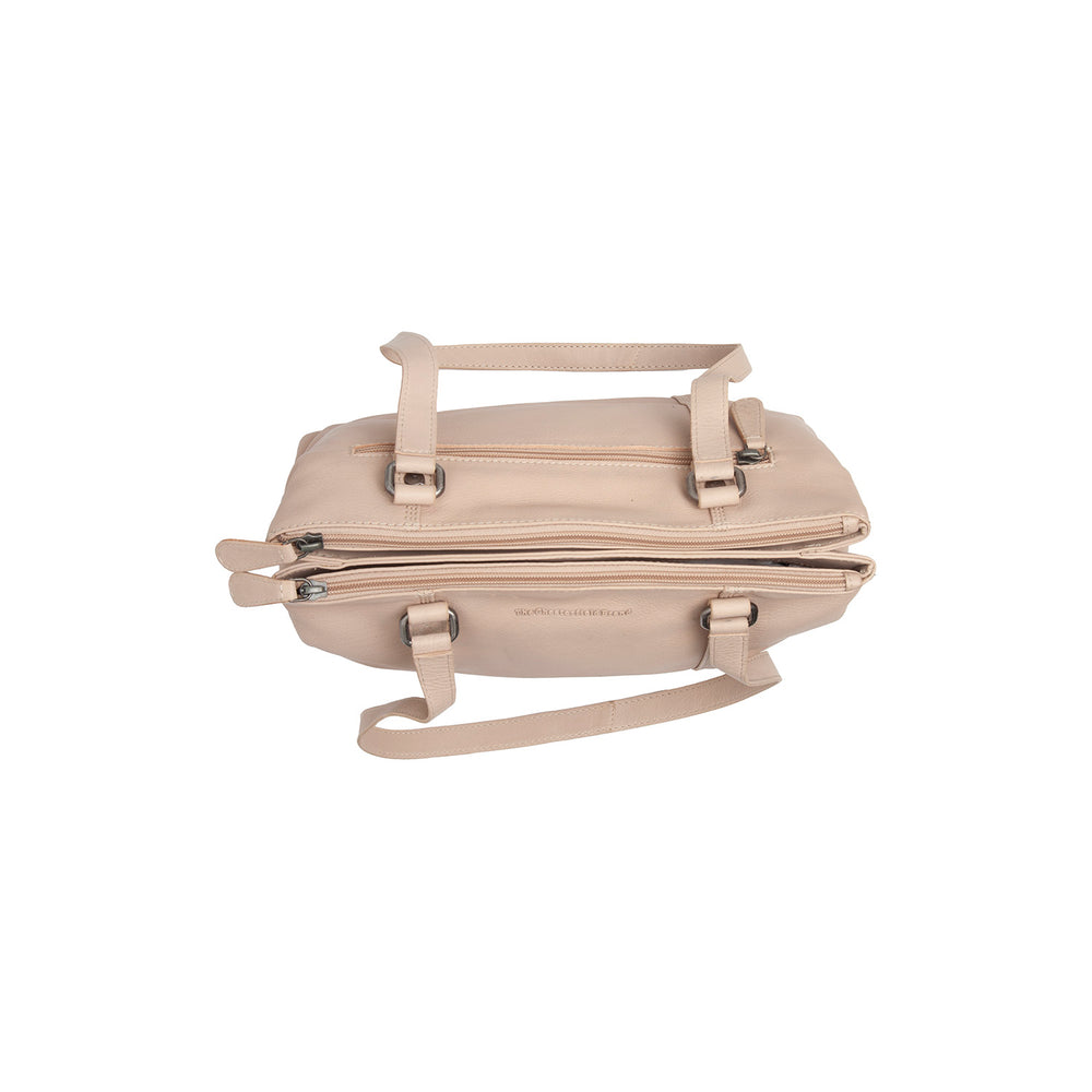 Leather Shoulder Bag Beige Marvos