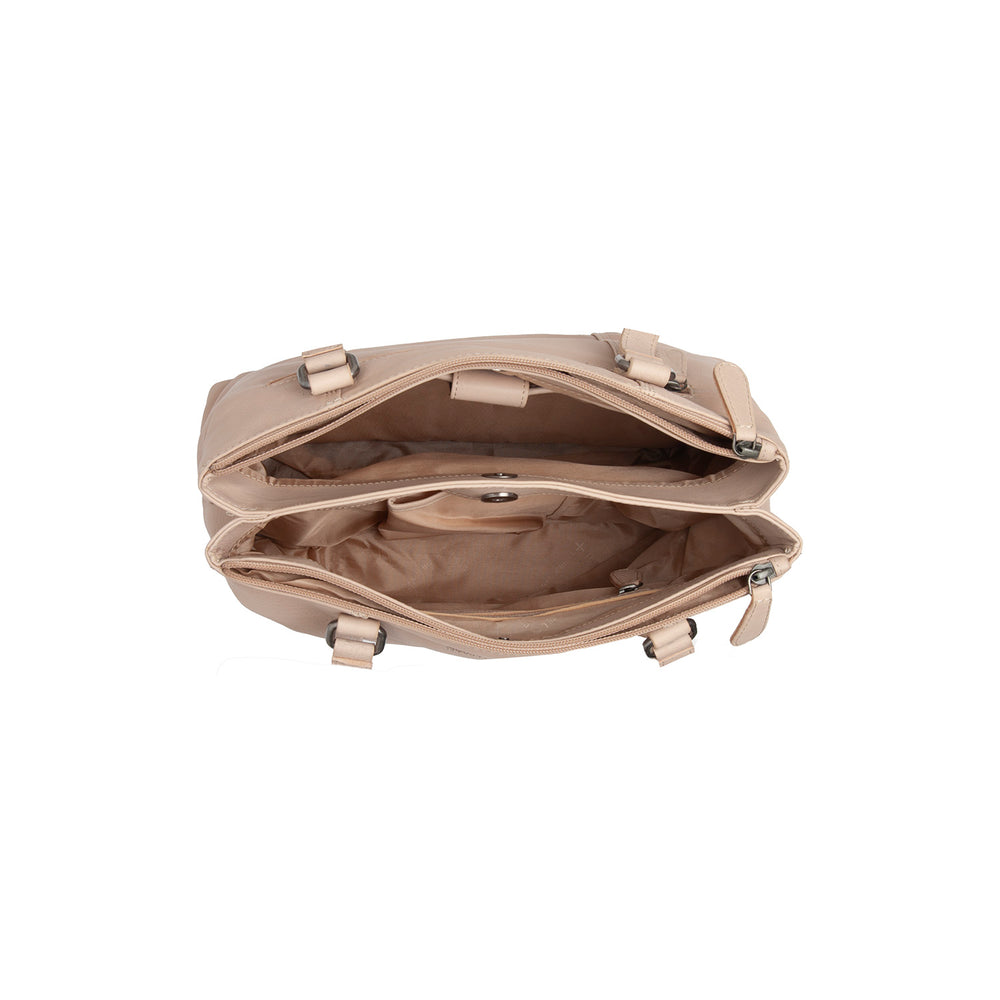 Leather Shoulder Bag Beige Marvos