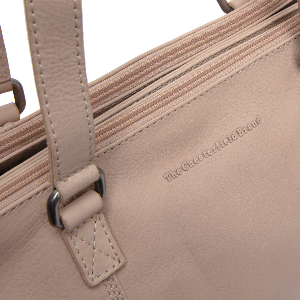Leather Shoulder Bag Beige Marvos