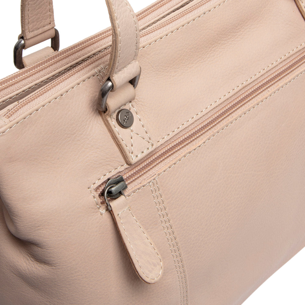 Leather Shoulder Bag Beige Marvos